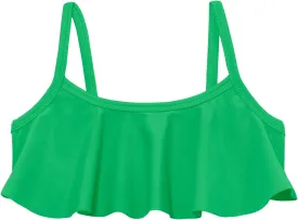 Made in USA Girls Flounce Bikini Top UPF50  Sun Protection Toddler Bathing Suit Rash Guard for Beach Pool Swimwear