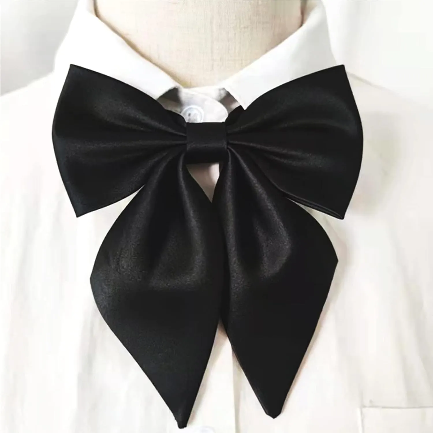 Mantieqingway Adjustable Pre-tied Bow Tie for Girls Uniform Solid Color Bowties for Women Ties