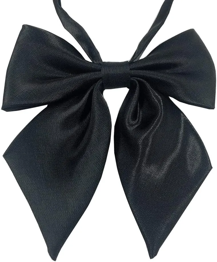 Mantieqingway Adjustable Pre-tied Bow Tie for Girls Uniform Solid Color Bowties for Women Ties
