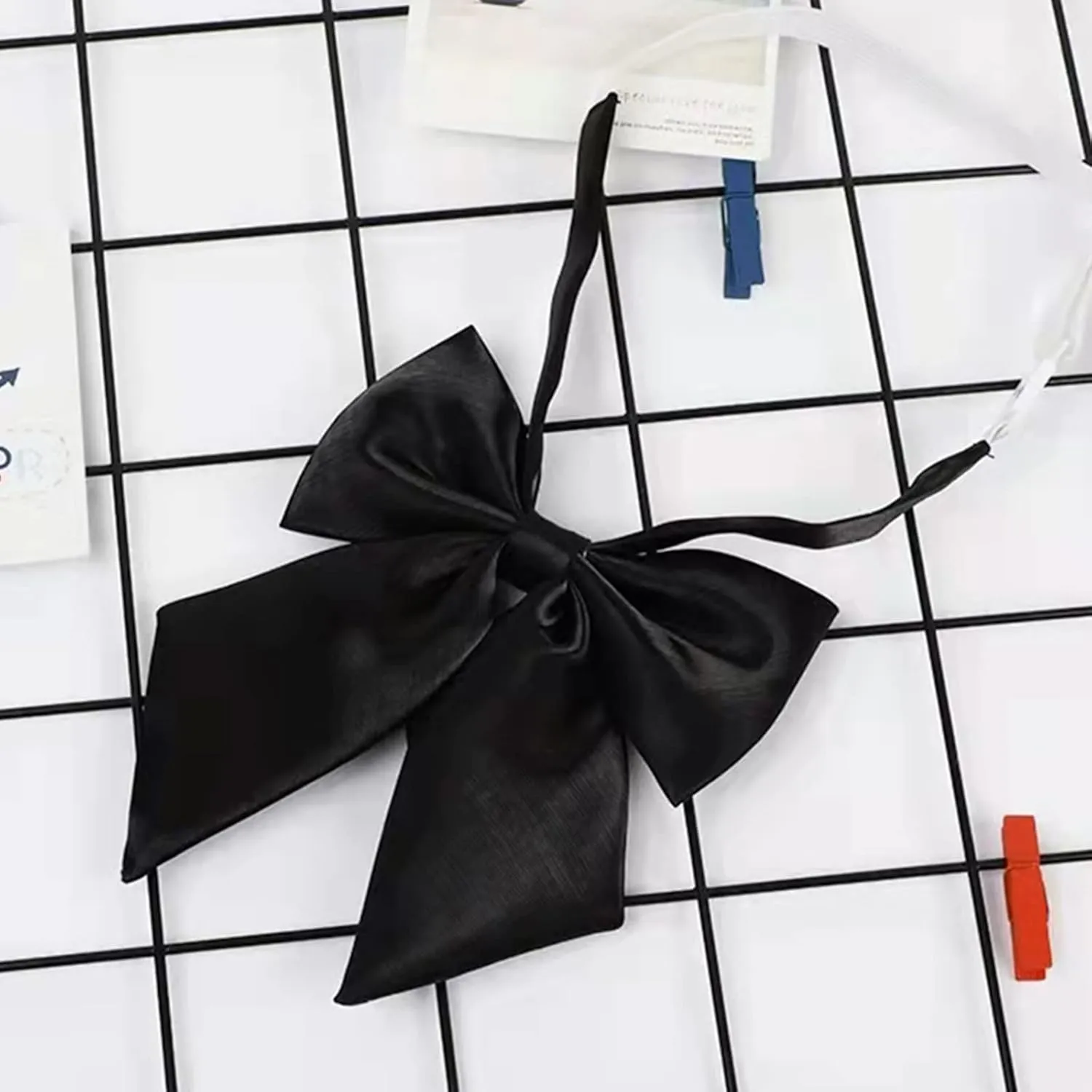 Mantieqingway Adjustable Pre-tied Bow Tie for Girls Uniform Solid Color Bowties for Women Ties