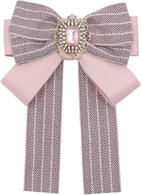 Mantieqingway Bow Ties for Women/Girls, Pre-tied Bowties with Brooches Pins Accessory for School Uniforms Wedding Party