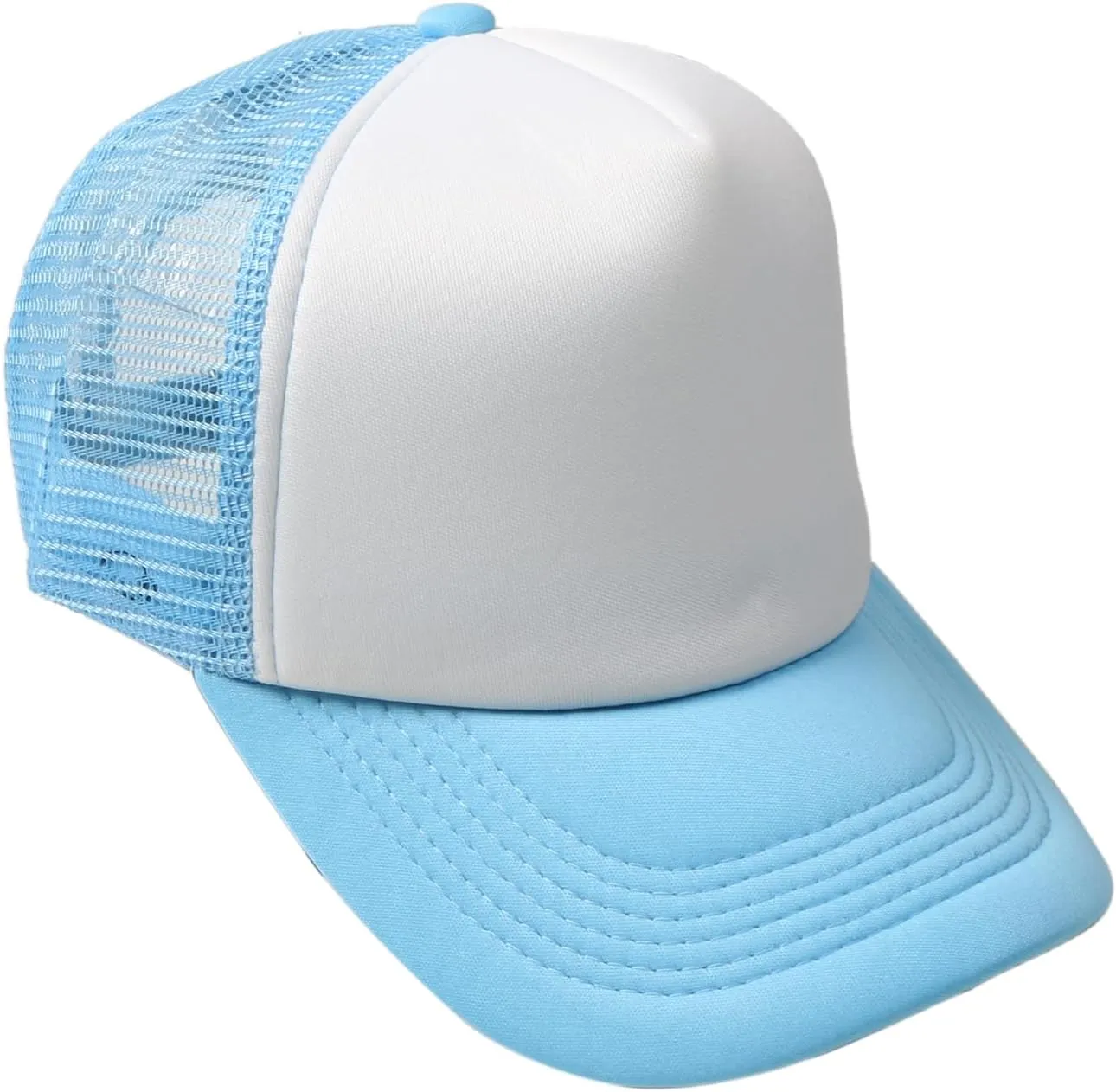 Men Women Foam Trucker Hat Mesh Cap Solid Colors Lightweight with Adjustable Snapback Collection