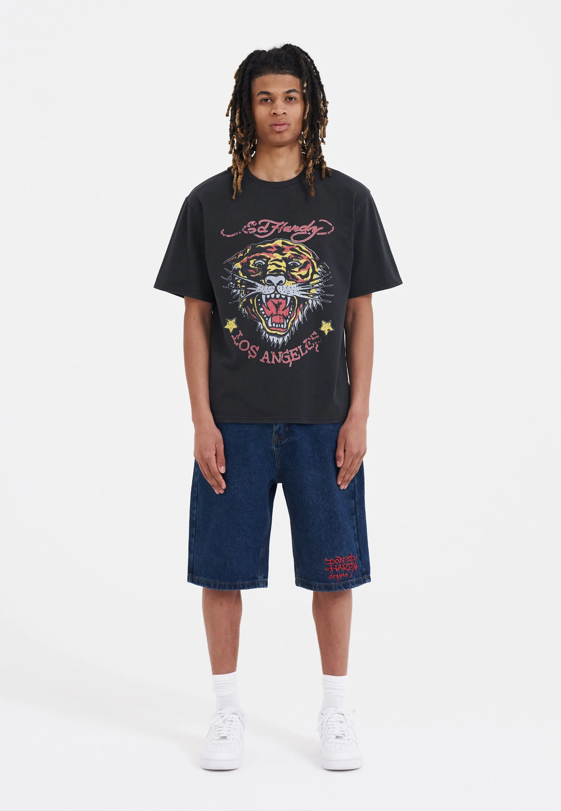 Mens La-Tiger-Vintage Tshirt - Black