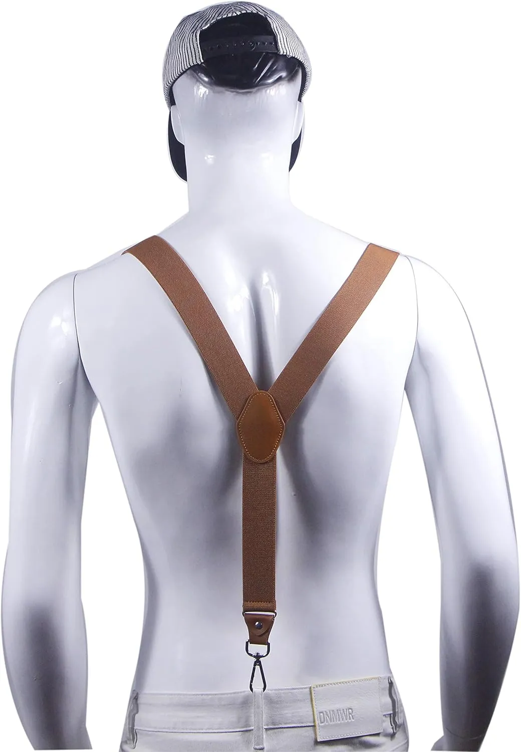 Mens Suspenders with 3 Swivel Hooks Belt Loops 1.4 Inch Wide Heavy Duty Adjustable Braces