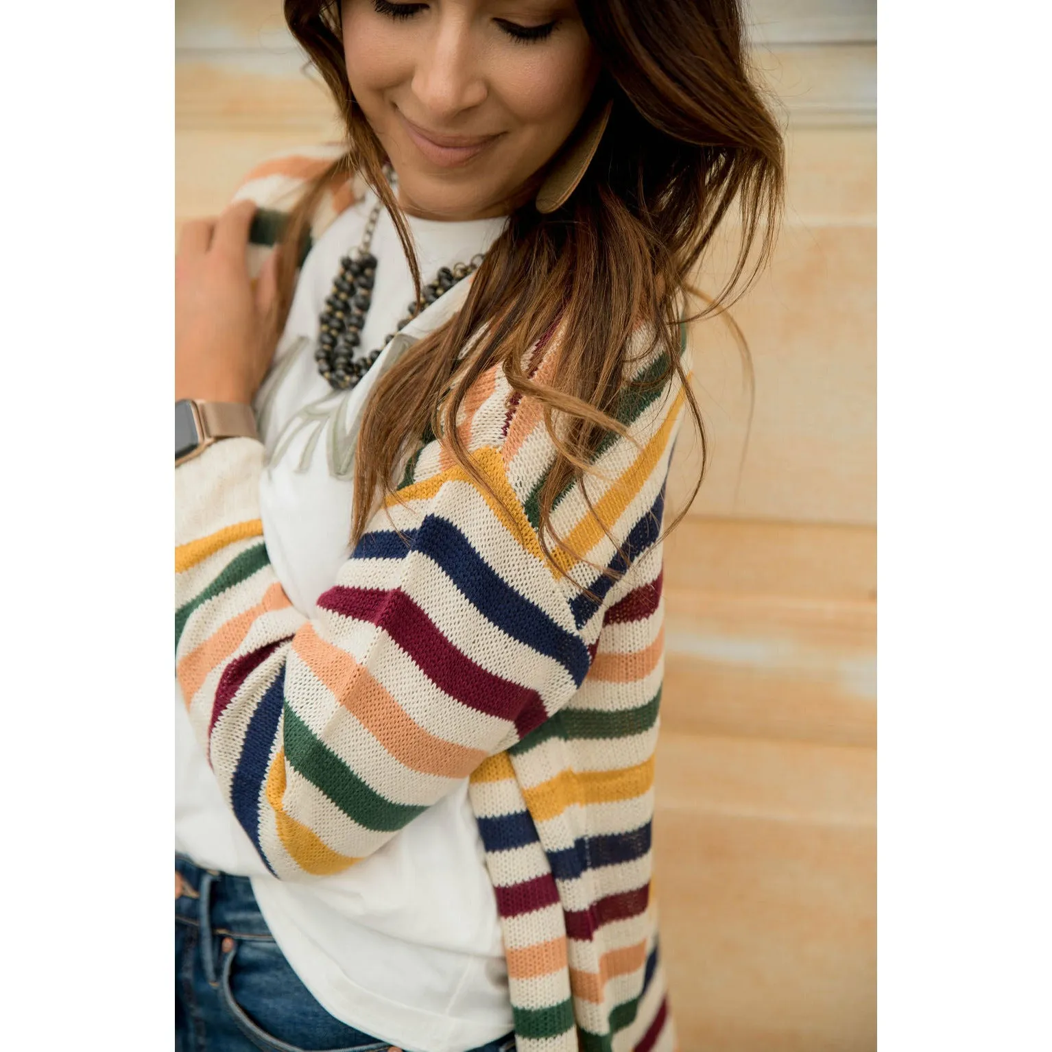 Multi Color Striped Cardigan