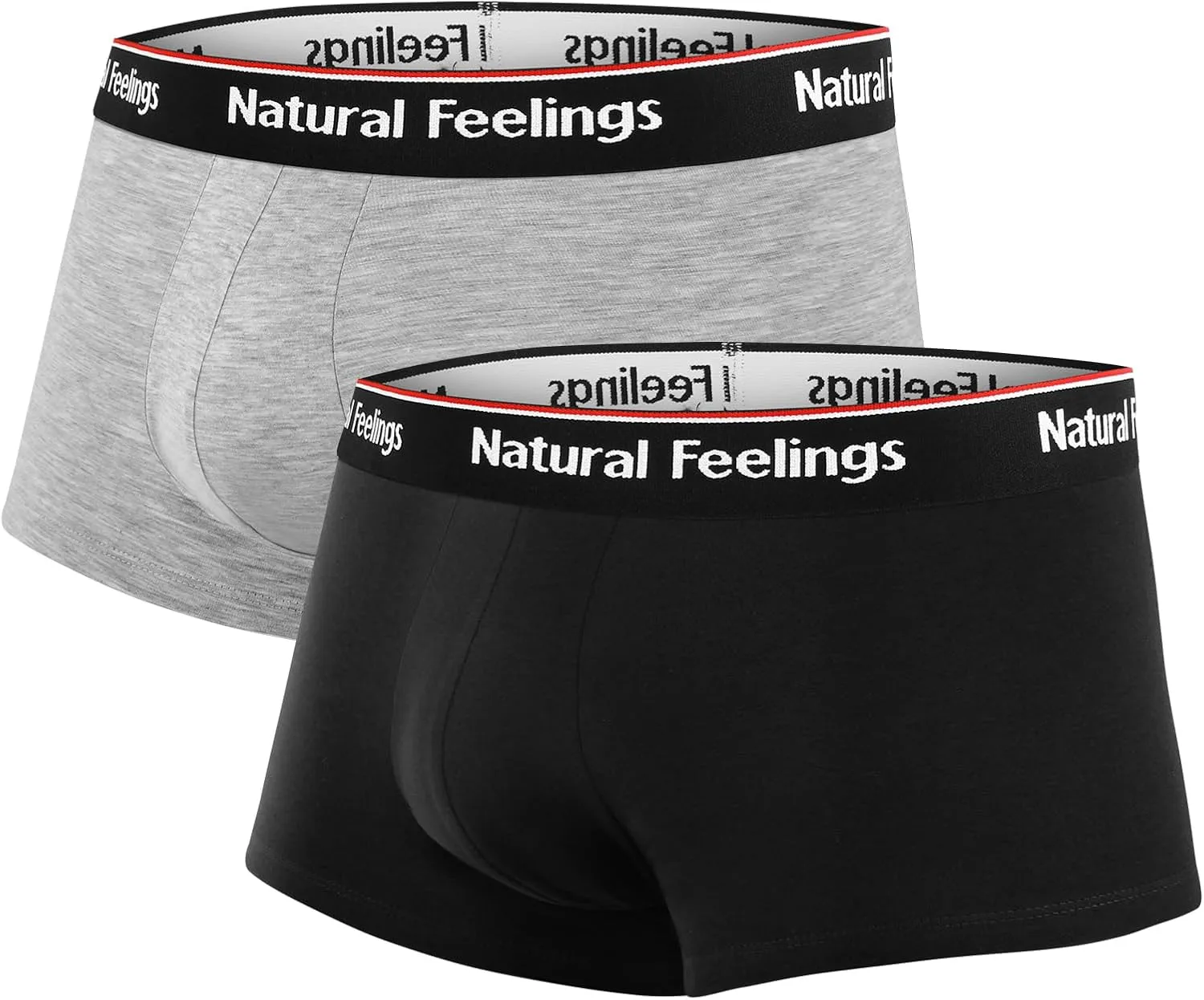 Natural Feelings Mens Underwear Boxer Briefs Pouch Trunks Underwear for Men 1.5" No Fly Boxer Trunks 4-Pack