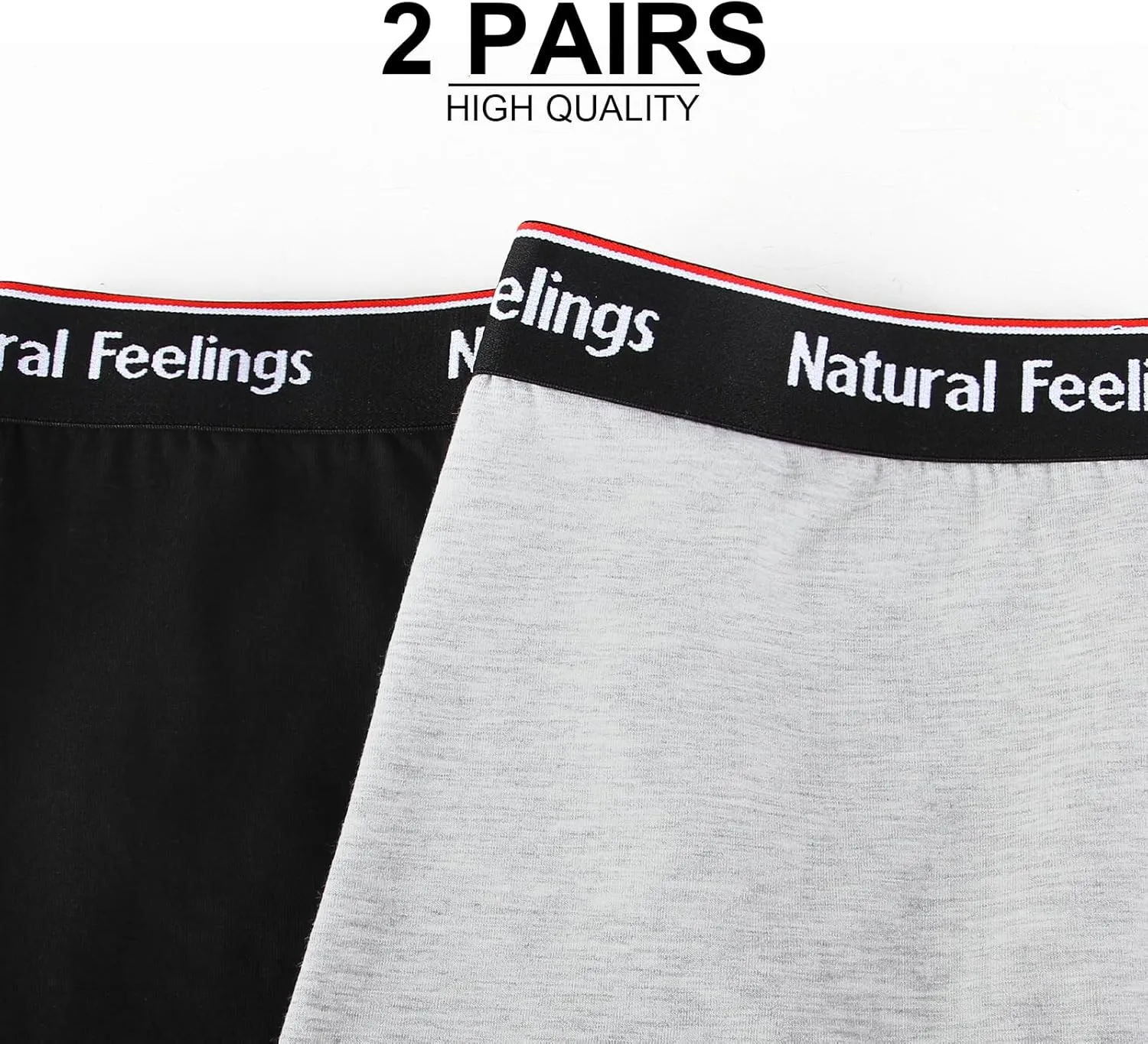 Natural Feelings Mens Underwear Boxer Briefs Pouch Trunks Underwear for Men 1.5" No Fly Boxer Trunks 4-Pack