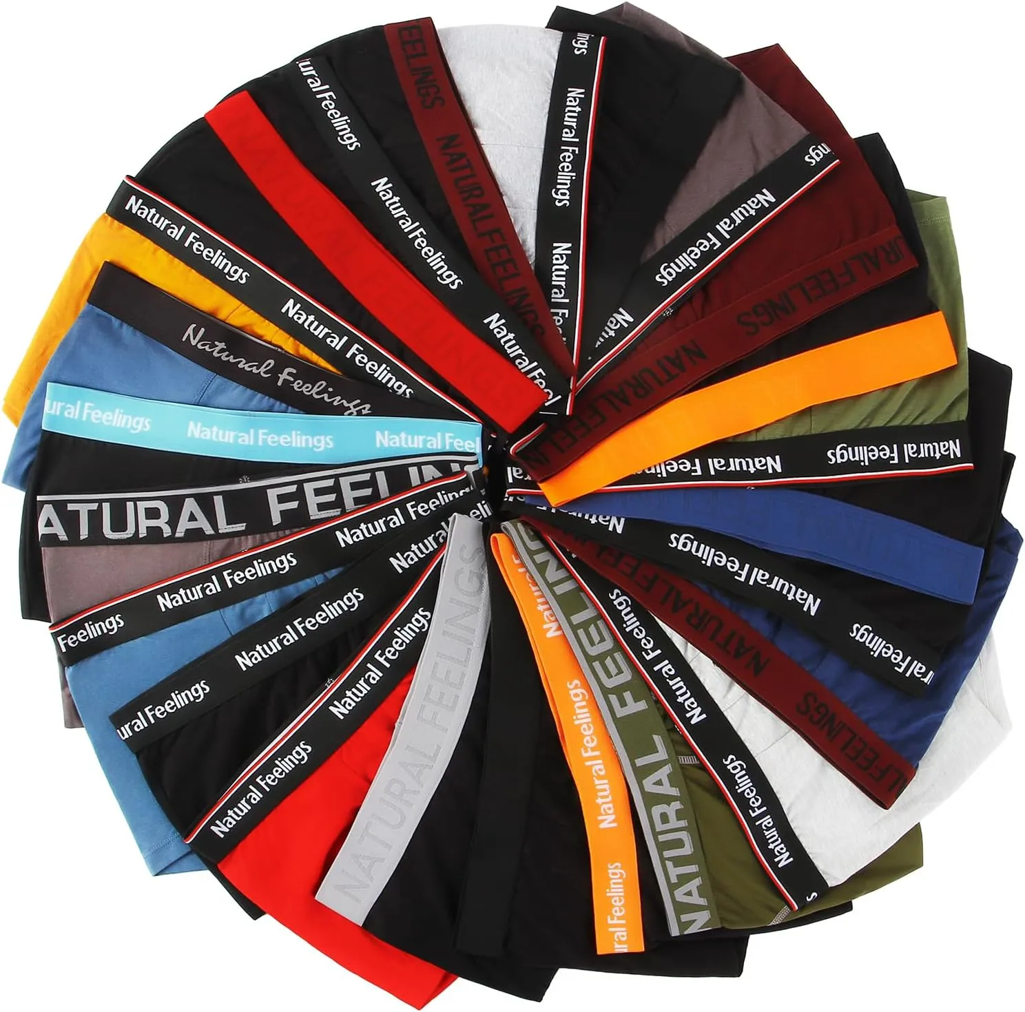 Natural Feelings Mens Underwear Boxer Briefs Pouch Trunks Underwear for Men 1.5" No Fly Boxer Trunks 4-Pack