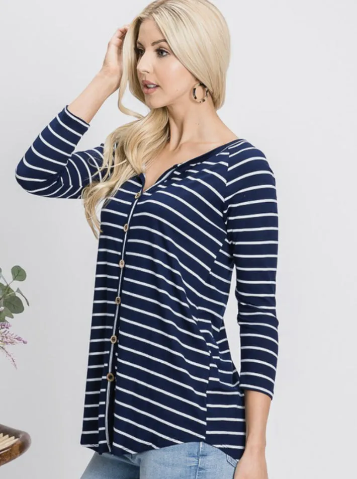 Navy/Ivory Women's Top Style: 9221