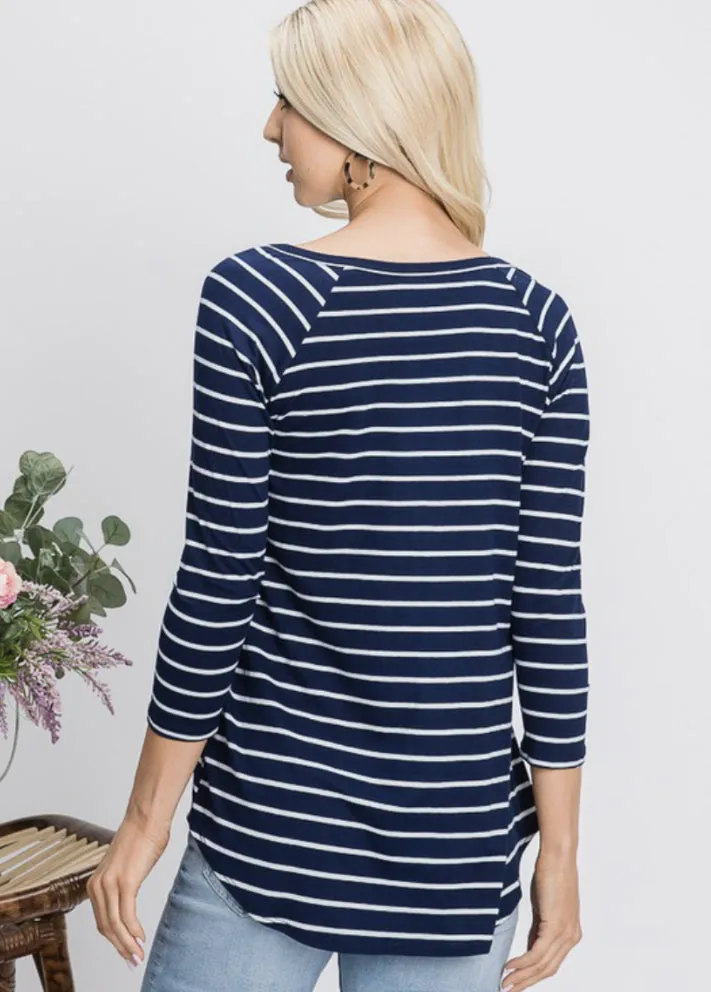 Navy/Ivory Women's Top Style: 9221