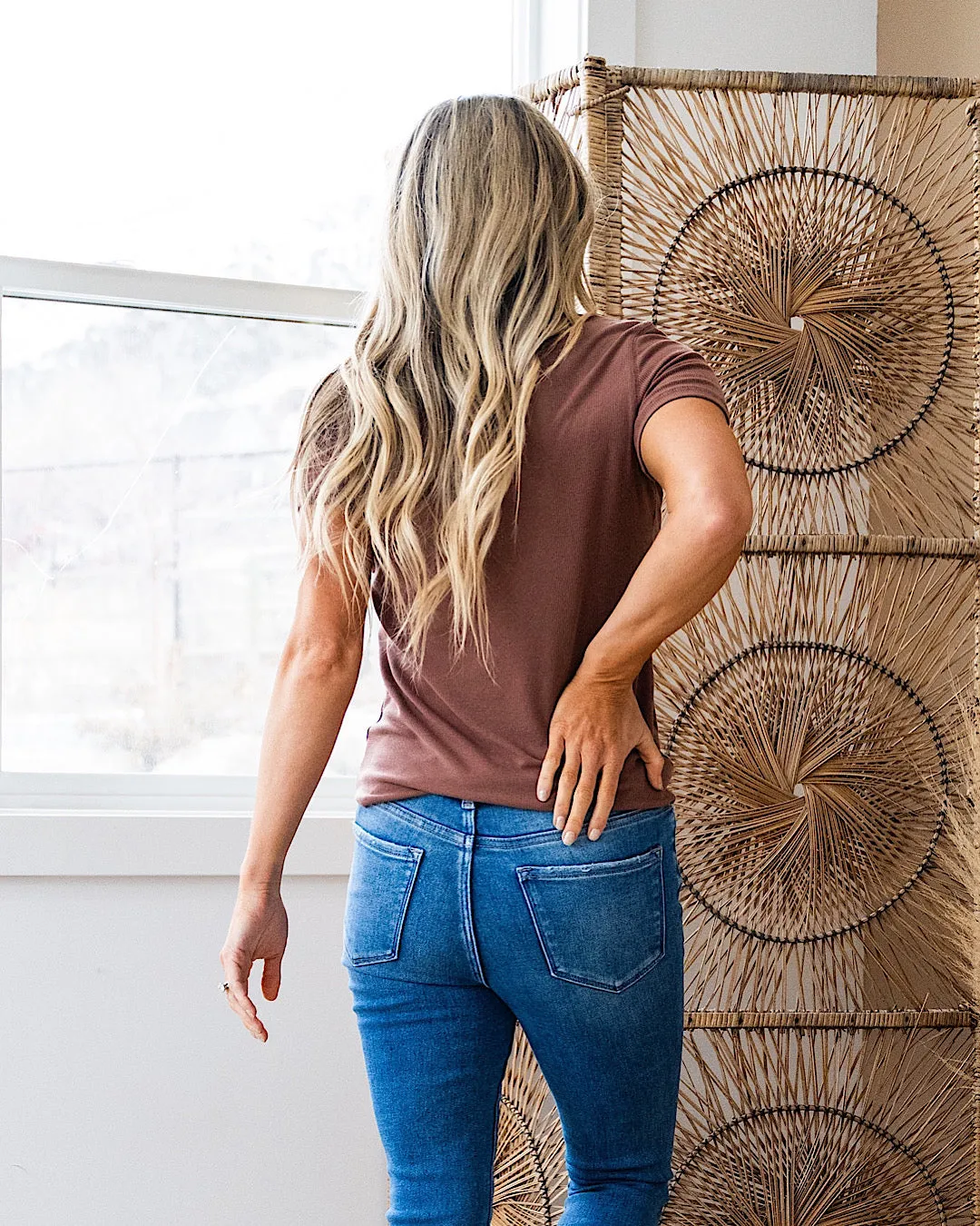 NEW! Brenley Ribbed Knit Top - Red Bean