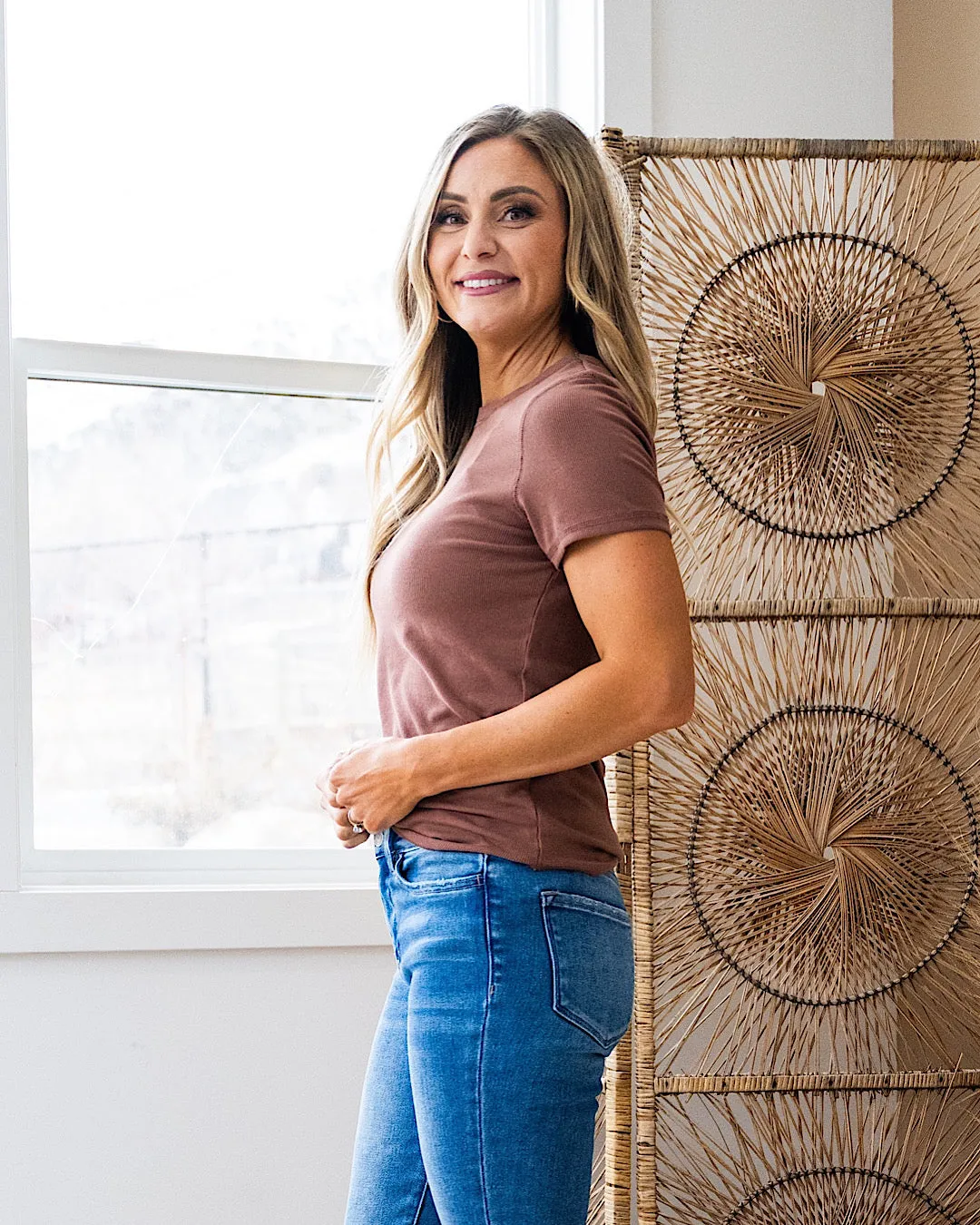 NEW! Brenley Ribbed Knit Top - Red Bean