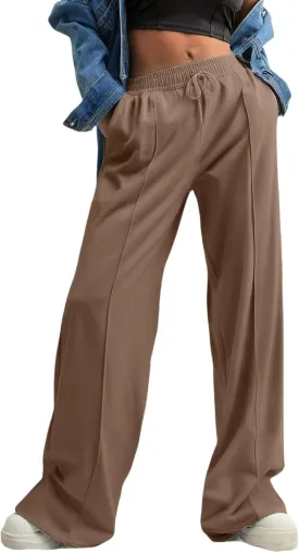 Oversized Wide Leg Sweatpants Women High Waisted Yoga Joggers with Pockets Joggers Sport Workout Active Baggy Trousers