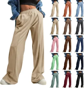 Oversized Wide Leg Sweatpants Women High Waisted Yoga Joggers with Pockets Joggers Sport Workout Active Baggy Trousers