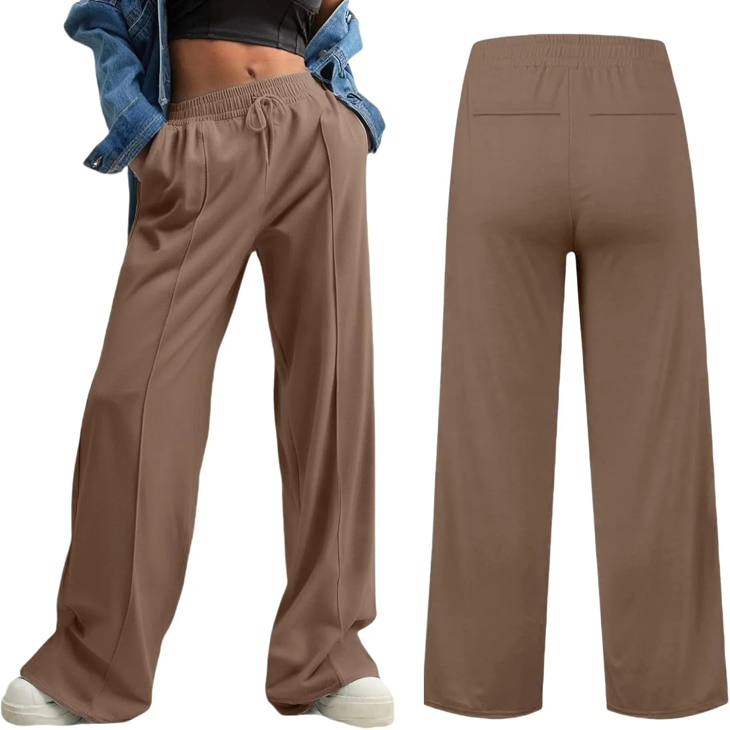 Oversized Wide Leg Sweatpants Women High Waisted Yoga Joggers with Pockets Joggers Sport Workout Active Baggy Trousers