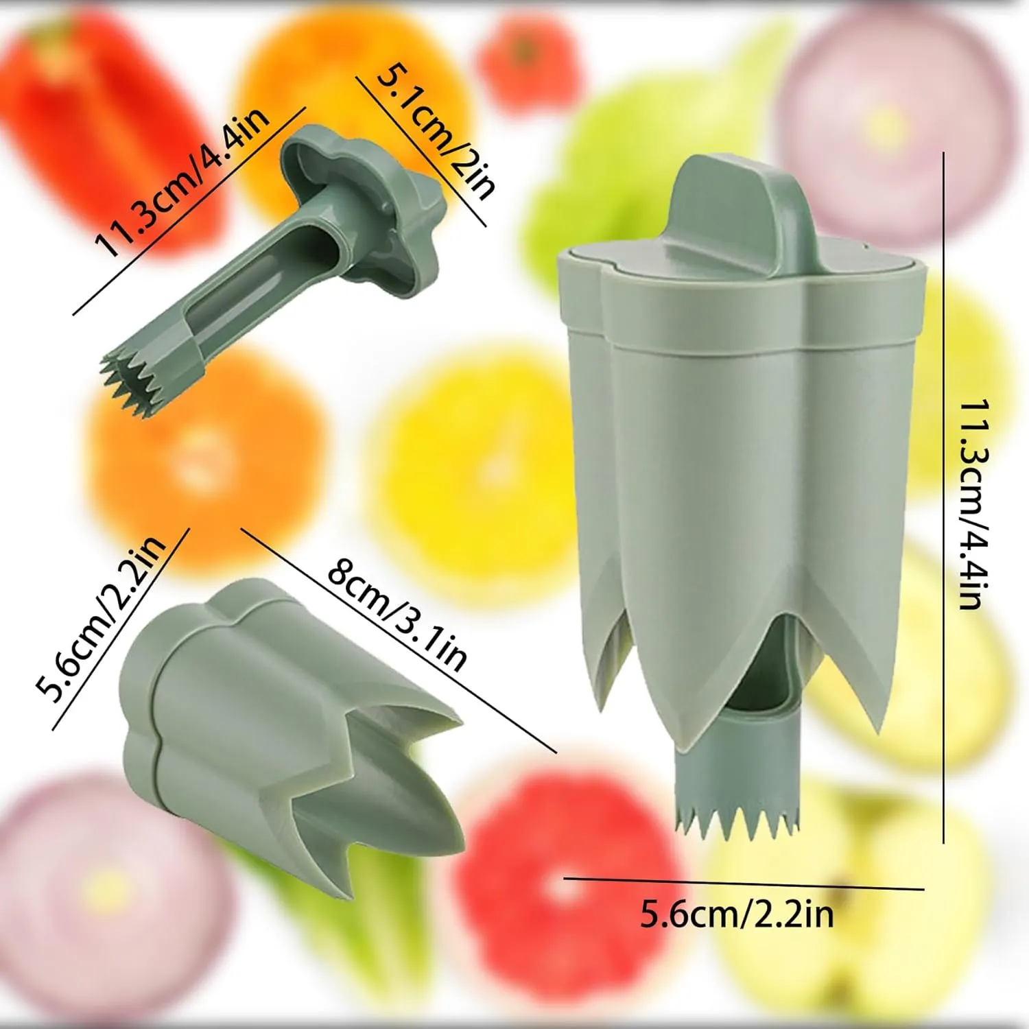 Pepper Seed Corer Remover - 2025 Upgraded 2-in-1 Bell Pepper Cutter & Deseeder: Effortlessly Streamline Your Kitchen Prep for Faster, More Efficient, & Hassle-Free Meal Prep (1, Green)