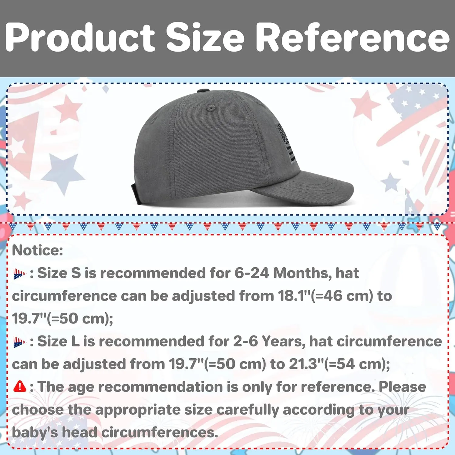 qikqik Toddler Baseball Hat Baby Baseball Cap Infant Hats Baby Ball Cap Kids 4th of July Hats Toddler American Flag Hat USA
