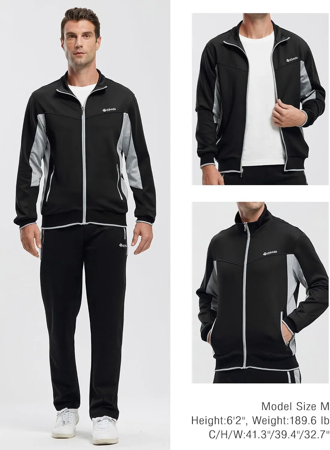 Rdruko Men's Tracksuit Sweatsuits 2 Piece Set Athletic Jogging Gym Activewear Sweat Track Suits Sets
