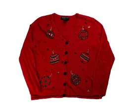 Red, Black And Silver-Small Christmas Sweater