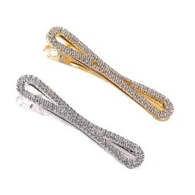 Ruihfas Fashion 2Pcs Bling Women Girls Full Rhinestone Hair Clips Pins Crystal Beak Clip Duckbill Clip Alligator Clip Hairpins Barrettes