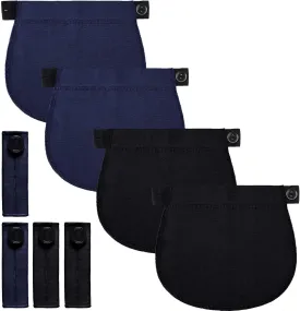 Syhood 6 Pieces Maternity Pants Extender Set Adjustable Waist Extenders Elastic Pant Button Extenders Pregnancy Stretch Band for Women Men