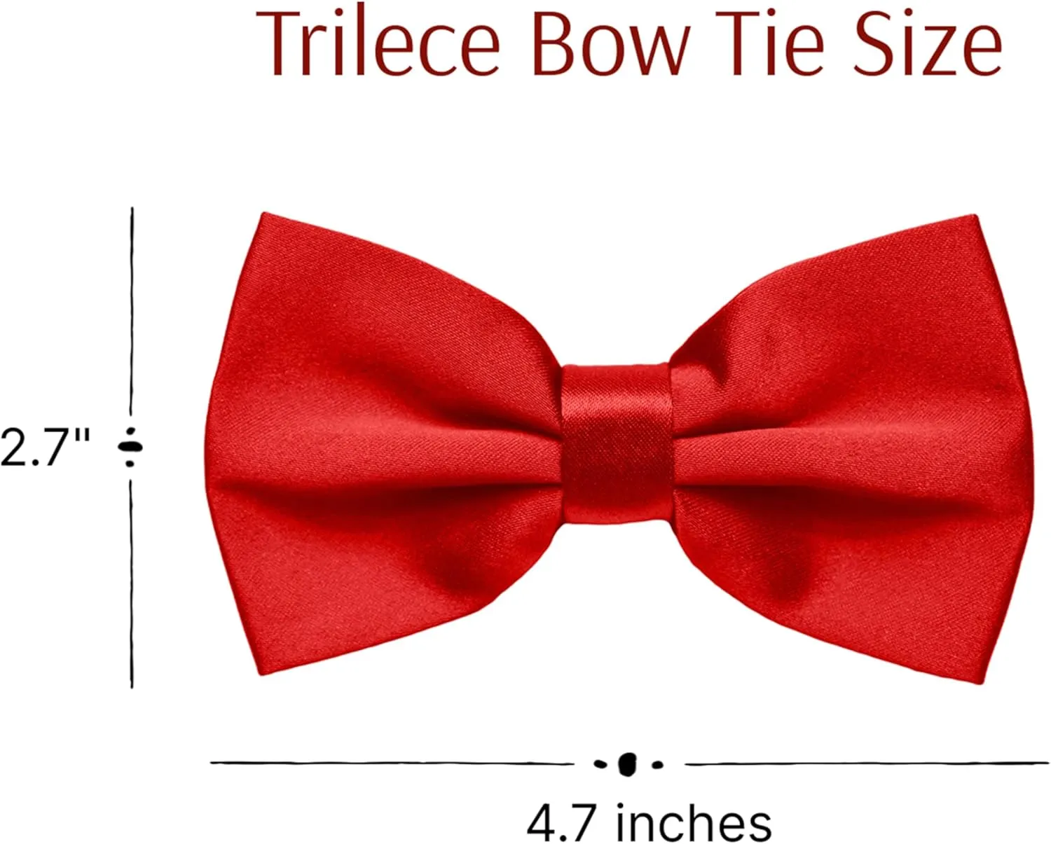 trilece Bow Ties for Men - Men's Solid Pretied Bowties for Formal Wear - Adjustable Bow Tie - Bow ties for Woman