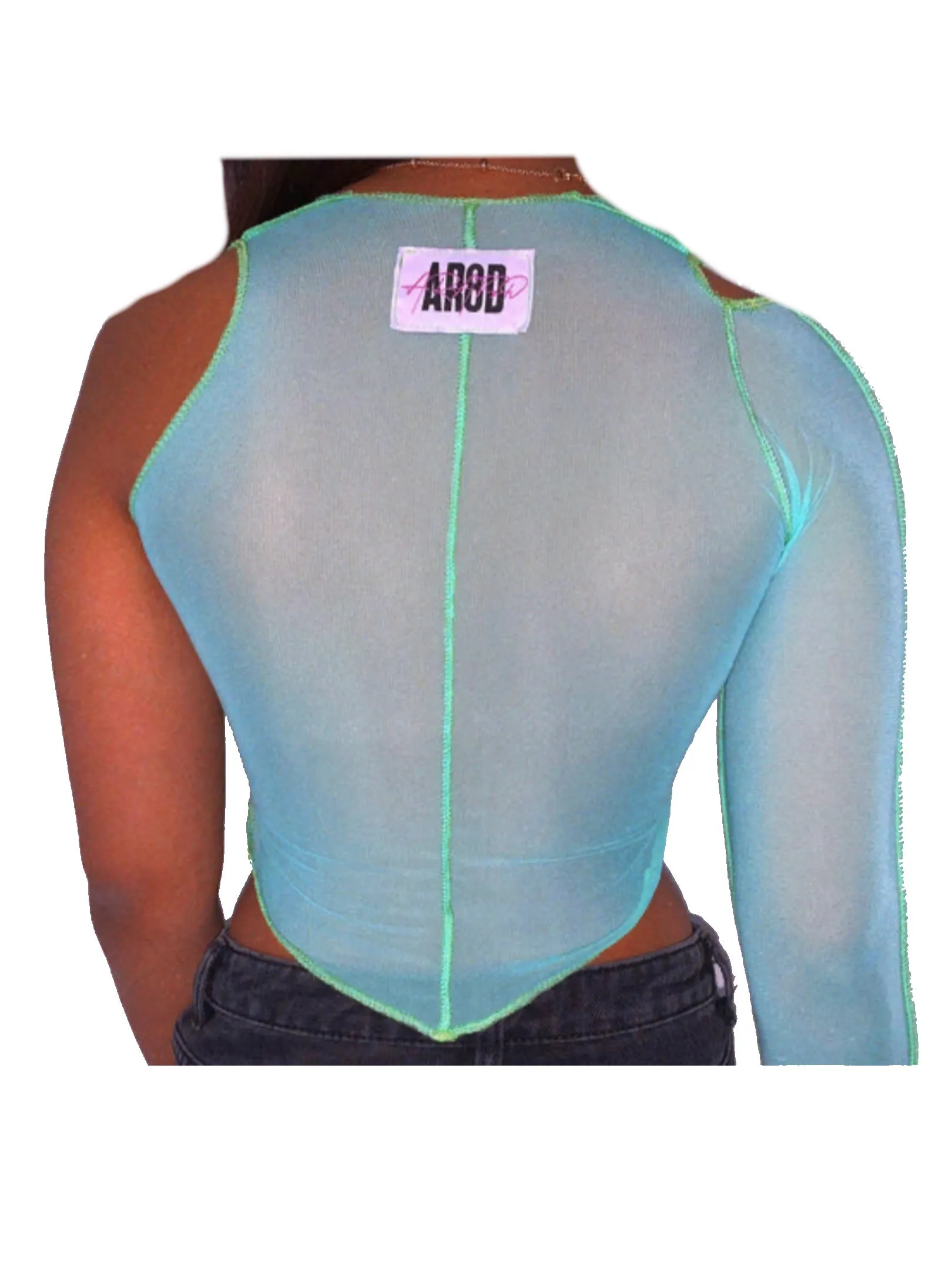 Tropical Storm Mesh Top (Mermaid Mint) (Handmade Collection) SS21