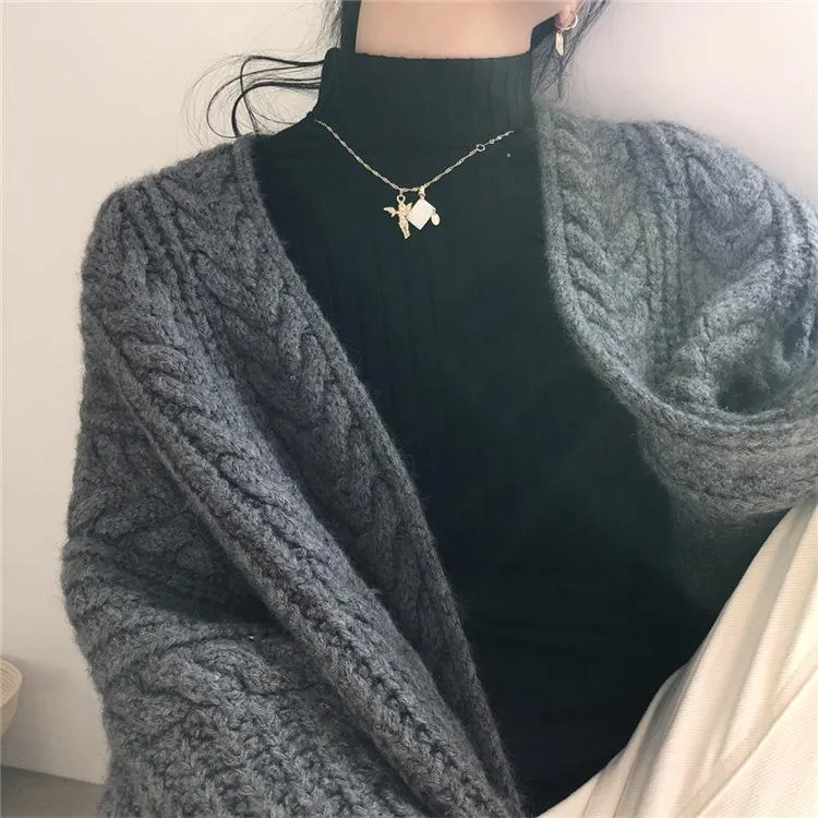 Vintage Fashion Knitting Loose Cardigans