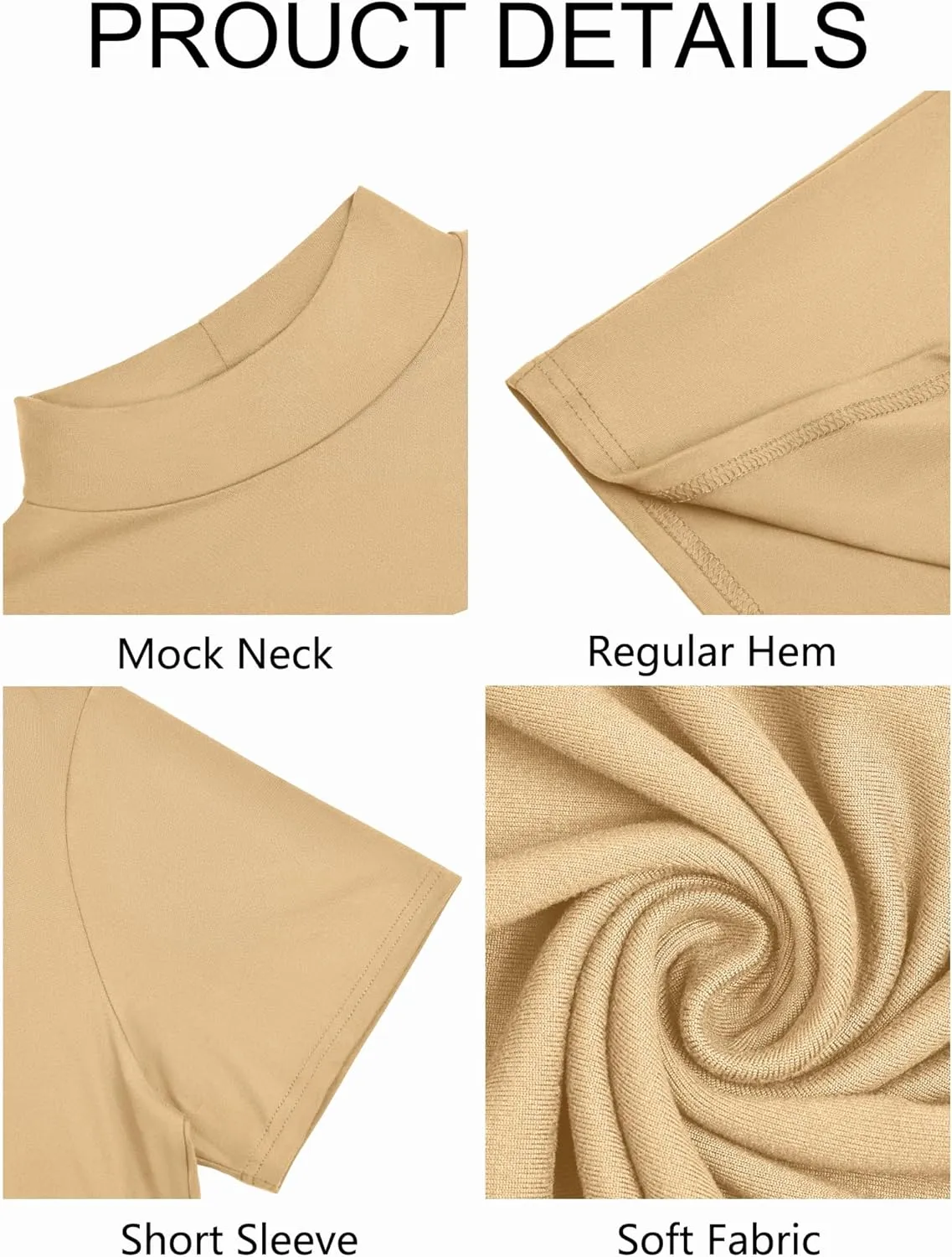 Vssjavun Men's Mock Turtleneck T Shirt Short Sleeve Soft Casual Pullover Top Slim fit Solid Basic Undershirts