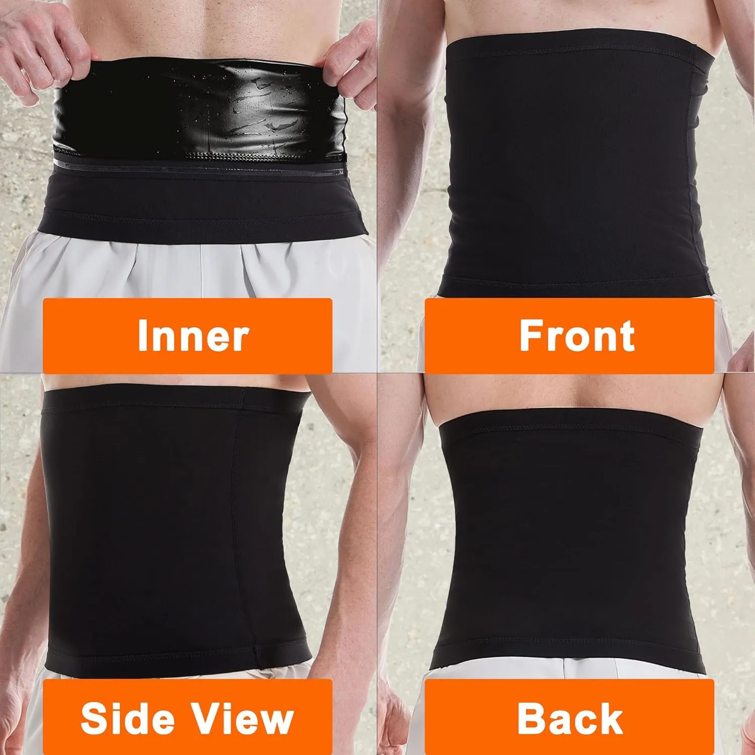Waist Trainer for Men, Sauna Sweat Waist Trimmer for Men, Workout Sauna Slimming Belt Exercise Gym Gear