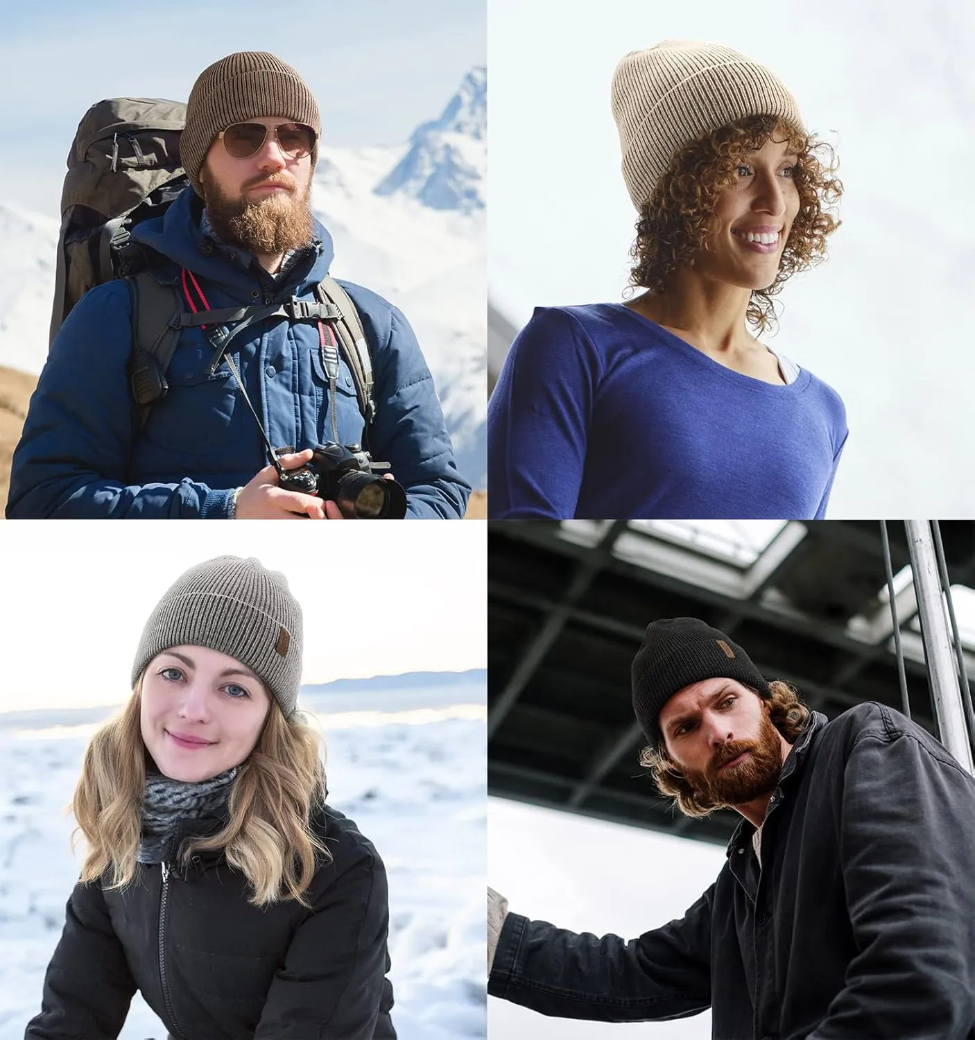 Wmcaps Winter Beanie for Men Women, Fleece Lined Beanie Soft Warm Knit Hat Ski Stocking Cuffed Cap