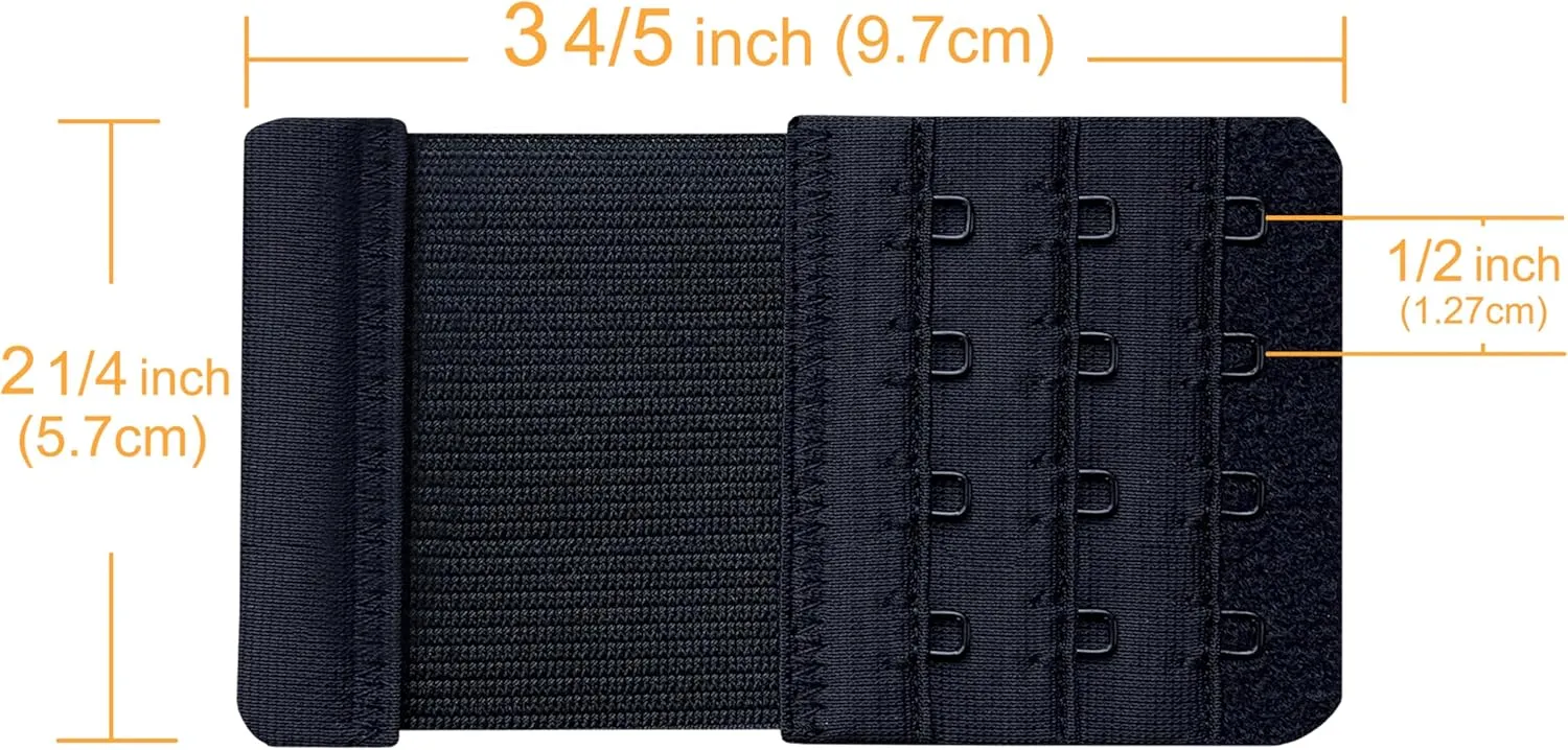 Women Pack of 3 Soft Comfortable 4 Hooks Bra Extender