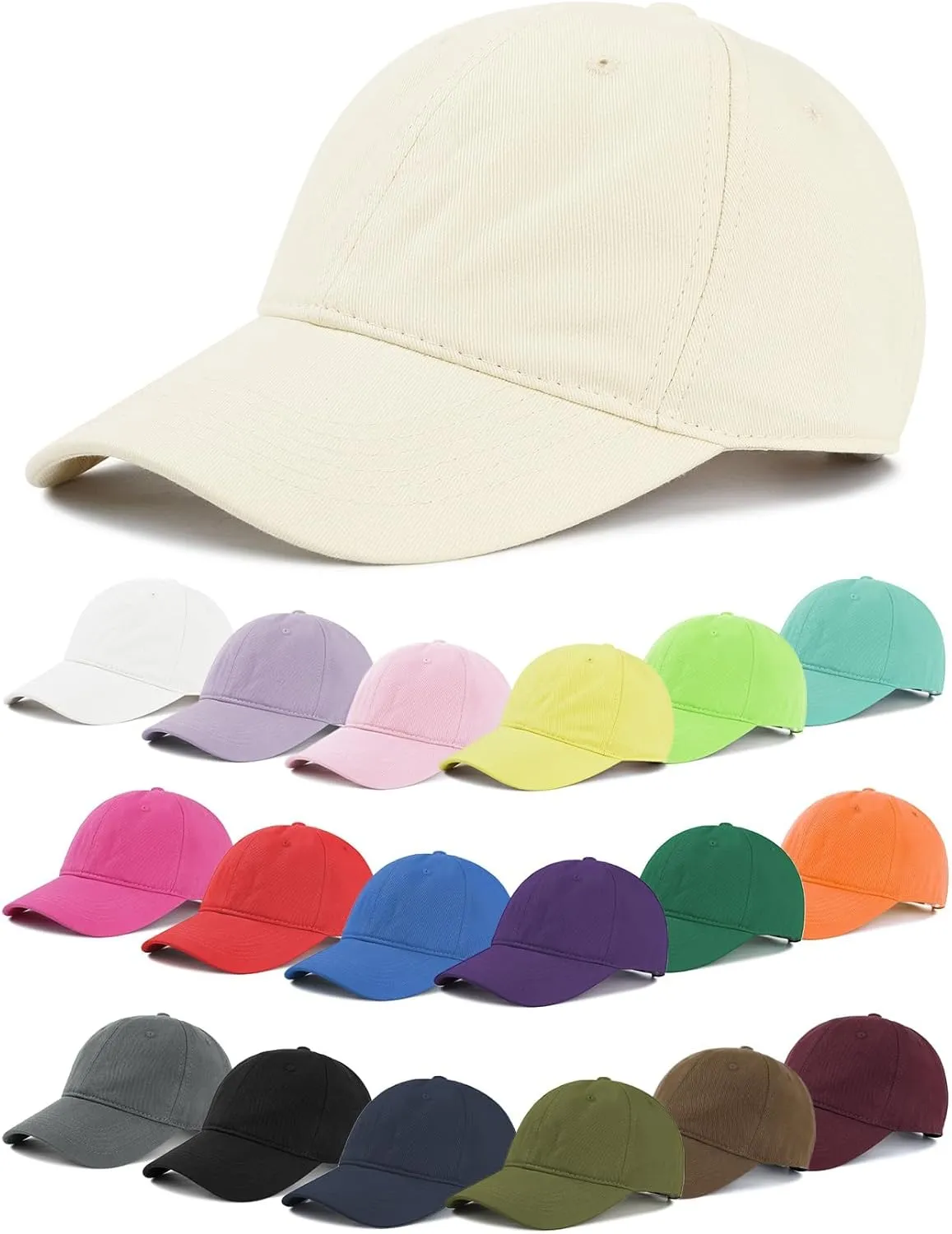 Zando Unisex Classic Baseball Caps Adjustable Sports Hats Outdoors Cotton Baseball Hat Cute Preppy Hat Golf Running Dad Hat
